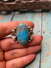 Load image into Gallery viewer, Old Pawn Navajo Sterling Silver &amp; Turquoise Ring Size 10