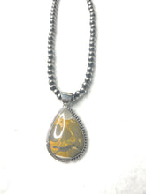 Load image into Gallery viewer, Navajo Bumble Bee Jasper &amp; Sterling Silver Pendant Signed LK
