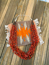 Load image into Gallery viewer, Navajo Red Coral &amp; Heishi Six Strand Beaded Necklace