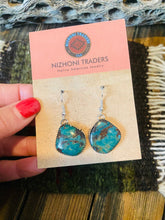 Load image into Gallery viewer, Navajo Turquoise &amp; Sterling Silver Dangle Earrings