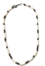 Load image into Gallery viewer, Handcrafted Sterling Silver and Freshwater Pearl Necklace 18”