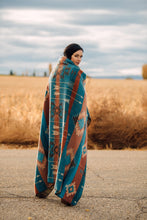 Load image into Gallery viewer, The Pasadena Blanket - Teal &amp; Rust