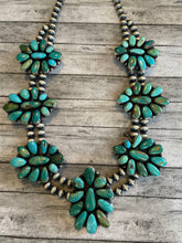 Load image into Gallery viewer, Navajo Sterling Silver &amp; Royston Turquoise Necklace &amp; Earring Set