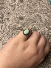 Load image into Gallery viewer, Navajo Golden Hills Turquoise &amp; Sterling Silver Ring Size 6.5