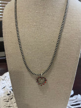 Load image into Gallery viewer, Zuni Sterling Silver &amp; Red Fire Opal Heart Pendant