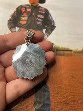 Load image into Gallery viewer, Navajo Queen Pink Conch Shell And Sterling Silver Pendant Signed Sheila