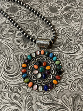 Load image into Gallery viewer, Stunning Navajo Sterling Silver Multi Stone Pendant Signed