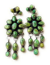 Load image into Gallery viewer, Navajo Sterling Silver &amp; Turquoise Dangle Earrings Signed Ella Peter