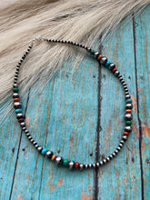 Load image into Gallery viewer, Navajo Sterling Silver &amp; Multi Stone Beaded Necklace 16”