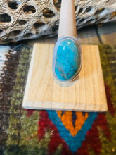 Load image into Gallery viewer, Navajo Gold Canyon Turquoise &amp; Sterling Silver Adjustable Ring by Wydell Billie