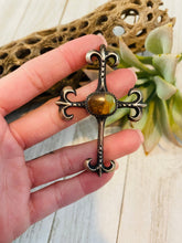 Load image into Gallery viewer, Navajo Sterling Silver &amp; Royston Turquoise Cross Pendant By Martha Cayatineto