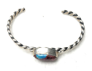 Navajo Purple Mohave & Sterling Silver Cuff Bracelet