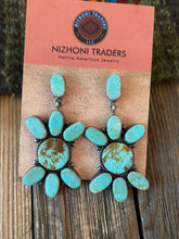 Load image into Gallery viewer, Navajo Jacqueline Silver Royston Turquoise &amp; Sterling Silver Dangle Earrings