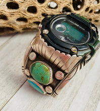 Load image into Gallery viewer, Old Pawn Vintage Navajo Turquoise &amp; Sterling Silver Watch Cuff