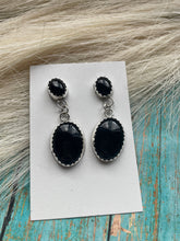 Load image into Gallery viewer, Navajo Sterling Silver &amp; Black Onyx Dangle Earrings