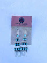 Load image into Gallery viewer, Navajo Sleeping Beauty Turquoise Sterling Silver Dangle Earrings