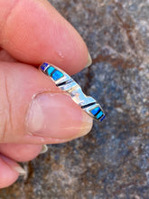Load image into Gallery viewer, Navajo Lapis, Turquoise, Blue Opal Stacker Ring