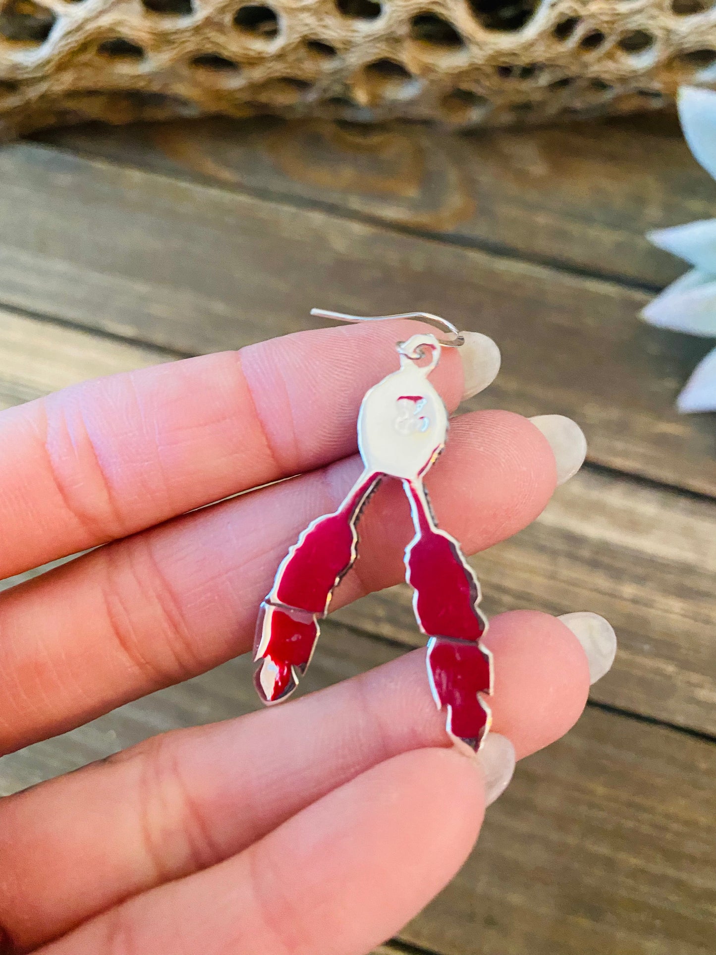 Navajo Sterling Silver & Turquoise Feather Dangle Earrings