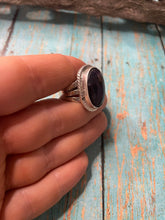 Load image into Gallery viewer, Old Pawn Navajo Sterling Silver &amp; Charorite Ring Size 8.5