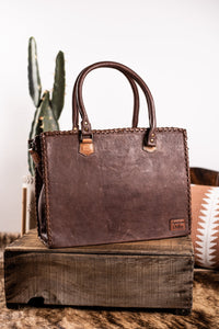 The Barbosa Floral Tooled Tote - Light Brown