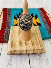 Load image into Gallery viewer, Navajo Sterling Silver And White Buffalo Ring Size 4.5 Signed