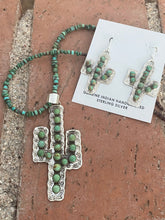 Load image into Gallery viewer, Navajo Royston Turquoise Saguaro Sterling Necklace