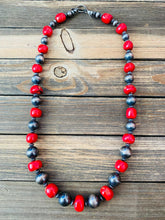 Load image into Gallery viewer, Navajo Coral &amp; Sterling Silver Pearl Beaded Necklace