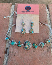 Load image into Gallery viewer, Handmade Sterling Silver &amp; Royston Turquoise Dangle Earrings Signed Nizhoni