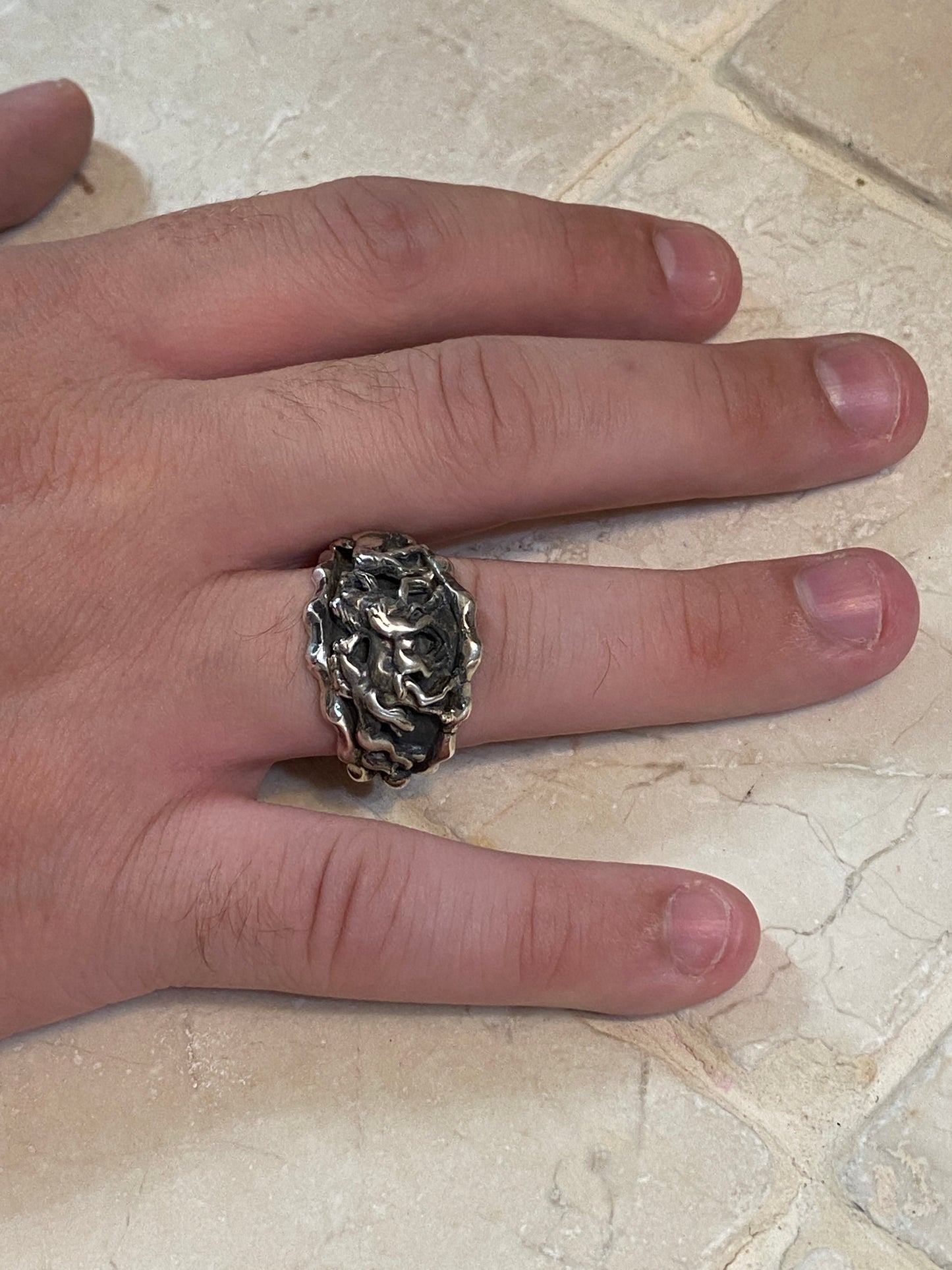 Navajo Sterling Running Horses Ring Size 11.5