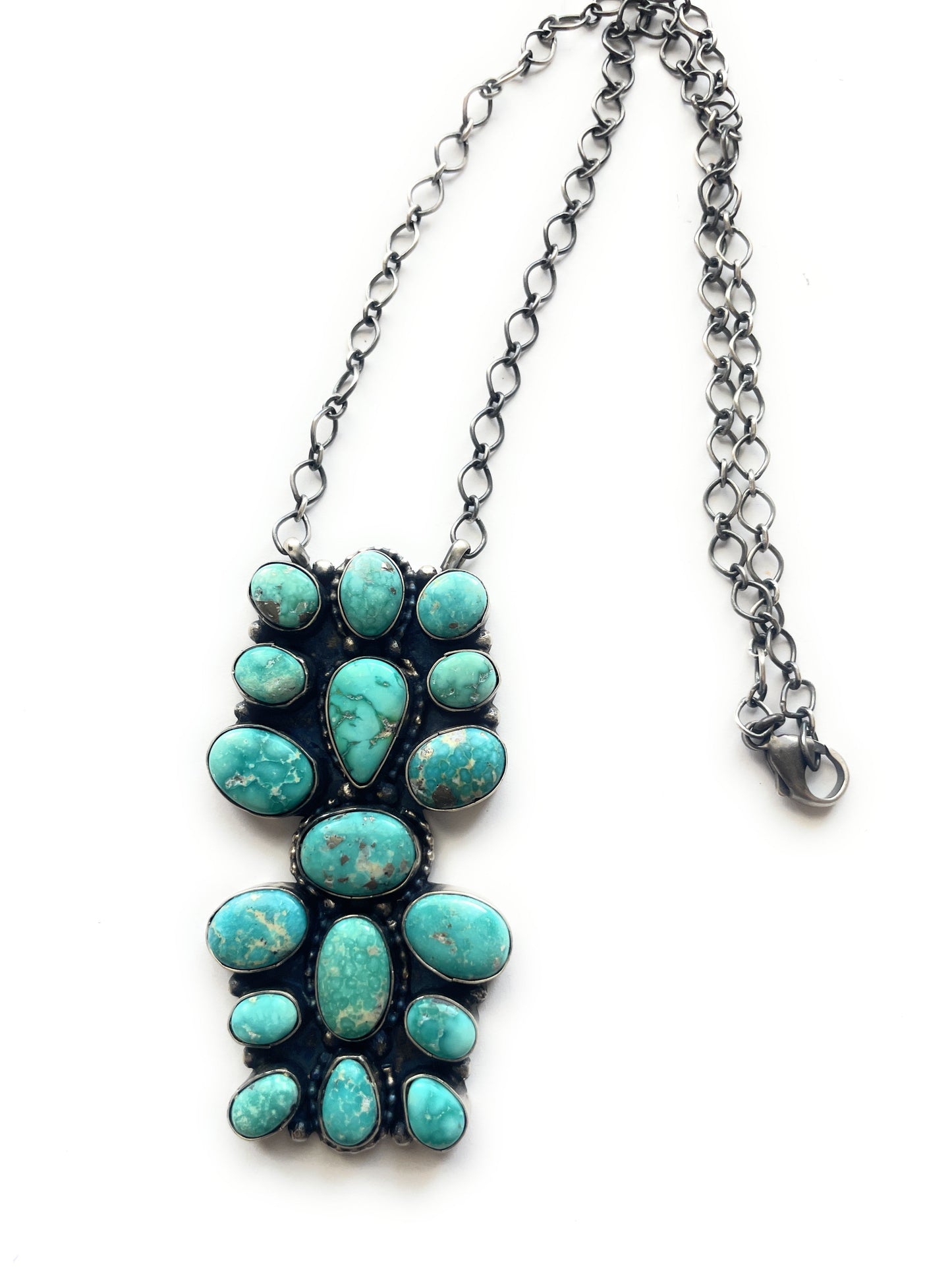 Navajo Sterling Silver Turquoise Necklace By Sheila Becenti