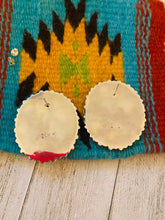Load image into Gallery viewer, Navajo Sterling Silver &amp; Opal Cluster Post Earrings Signed