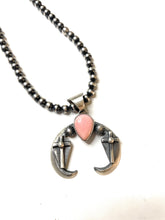 Load image into Gallery viewer, Navajo Pink Conch Shell Sterling Silver Naja Pendant