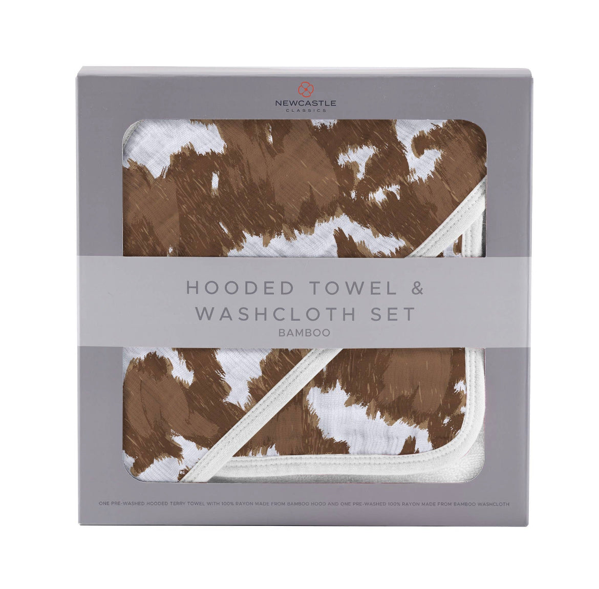 Cowhide Hooded Towel & Washcloth