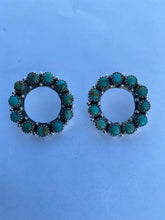 Load image into Gallery viewer, Circle Handmade Royston Turquoise Post Earrings