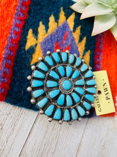 Load image into Gallery viewer, Vintage Old Pawn Navajo Sleeping Beauty Turquoise &amp; Sterling Silver Cluster Pendant