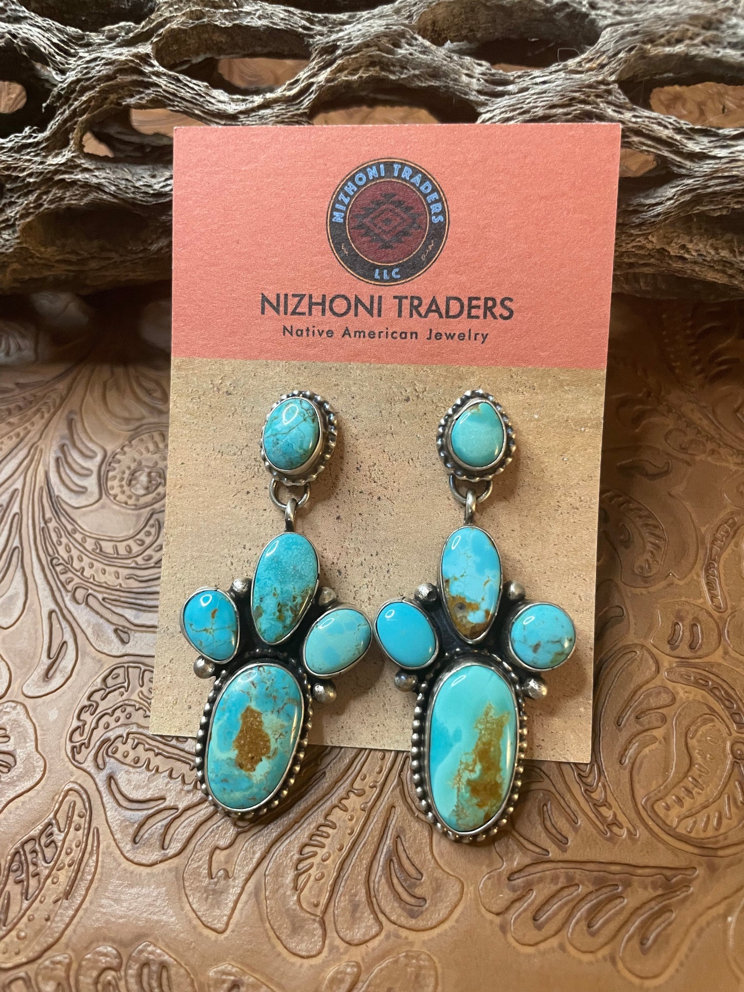 Navajo Royston Turquoise Dangles By Sheila Becenti
