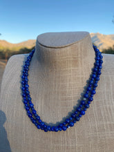 Load image into Gallery viewer, Navajo Hand Strung Natural Lapis beaded necklaces