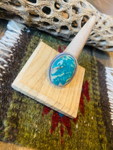 Load image into Gallery viewer, Navajo Gold Canyon Turquoise &amp; Sterling Silver Adjustable Ring by Wydell Billie