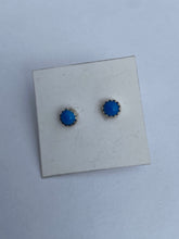 Load image into Gallery viewer, Zuni Sterling Silver Mini Denim Lapis Stud Earrings