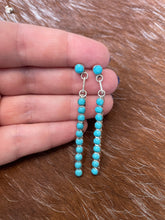 Load image into Gallery viewer, Zuni Turquoise And Sterling Silver Dangle Earrings