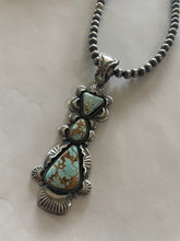 Load image into Gallery viewer, Navajo Sterling Silver &amp; Turquoise Pendant By Gilbert Tom