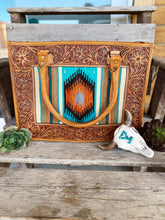 Load image into Gallery viewer, The Calamity Tote - Turquoise &amp; Rust
