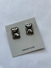 Load image into Gallery viewer, Navajo Sterling Silver Bow Tie Concho Earrings