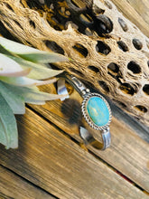 Load image into Gallery viewer, Navajo Sterling Silver &amp; Turquoise Arrow Cuff Bracelet Signed