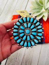 Load image into Gallery viewer, Vintage Old Pawn Navajo Sleeping Beauty Turquoise &amp; Sterling Silver Cluster Pendant