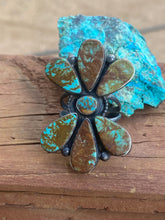 Load image into Gallery viewer, Navajo Jacqueline Sterling Silver Multi Turquoise &amp; Cluster ring size 10