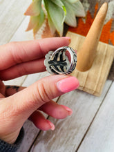Load image into Gallery viewer, Navajo Turquoise and Sterling Silver Concho Ring