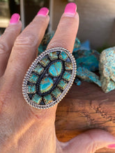 Load image into Gallery viewer, Handmade Royston Turquoise And Sterling Silver Adjustable Ring