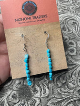 Load image into Gallery viewer, Navajo Sterling Silver &amp; Turquoise Beaded Dangle Earrings