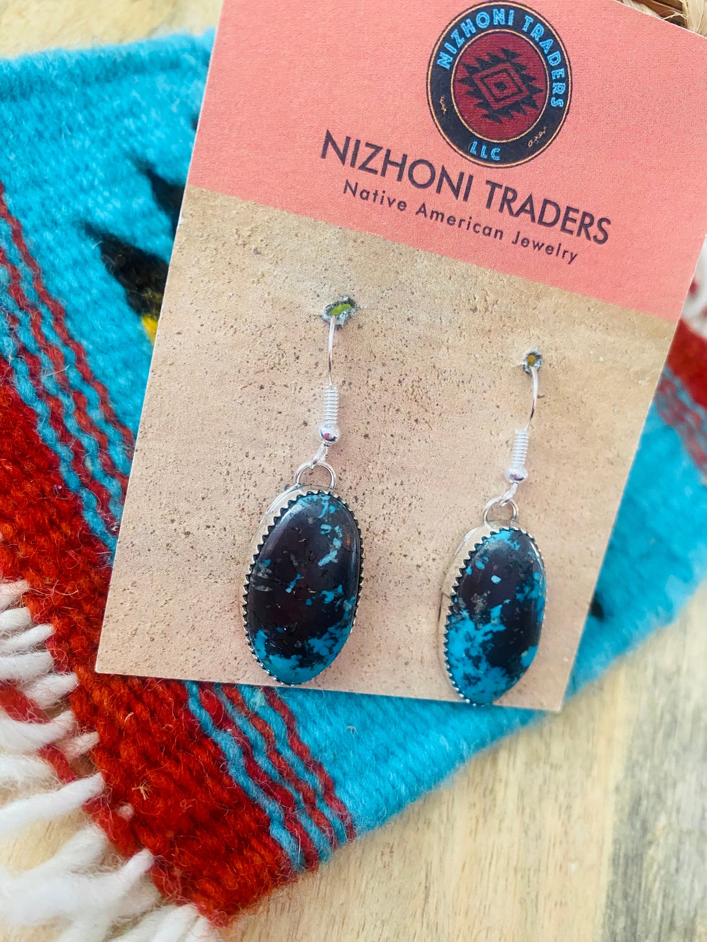 Navajo Turquoise & Sterling Silver Dangle Earrings